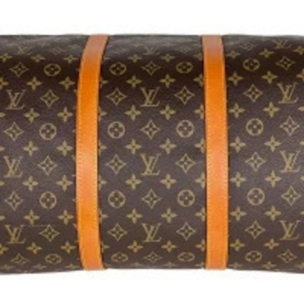 Louis Vuitton Keepall Handbag Monogram Bag Brown Boston Travel Business Brown